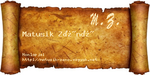 Matusik Zénó névjegykártya